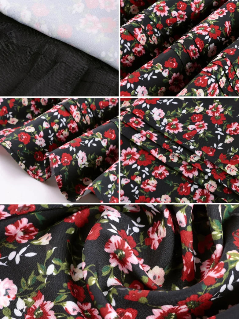 Victorian Puffy Corset Dress Sundress with Pockets