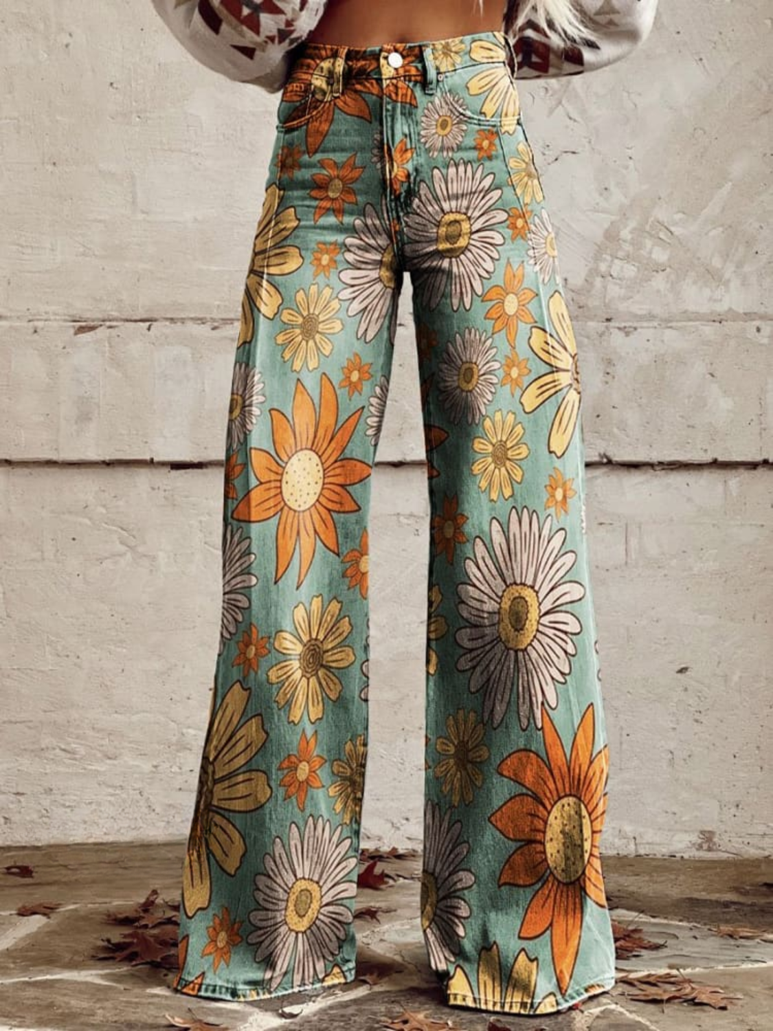 Fatima™ | Pantalón palazzo con flores
