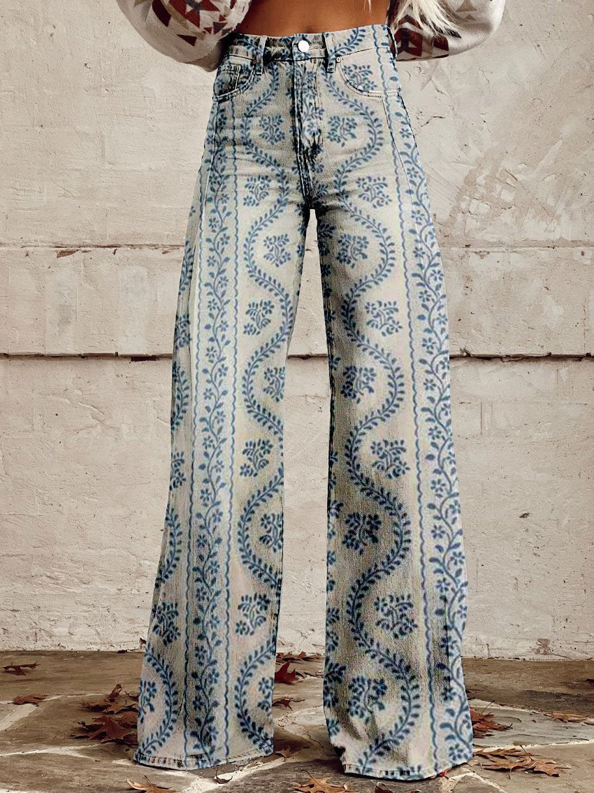 Juliana™ | Legging ancho estampado azul