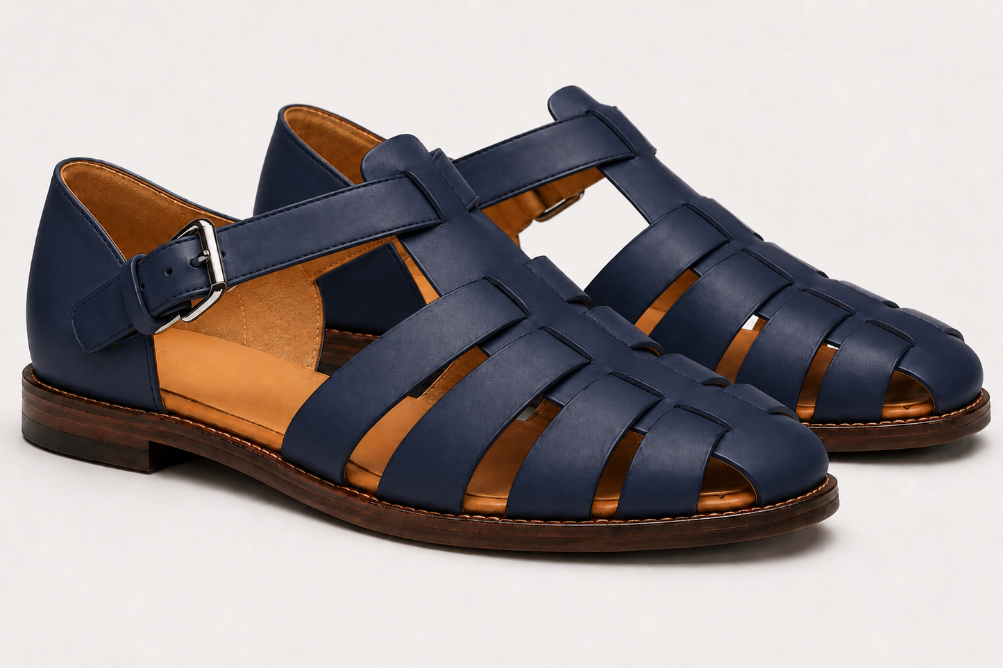 Francesco-Sandalias de cuero de alta calidad para hombre