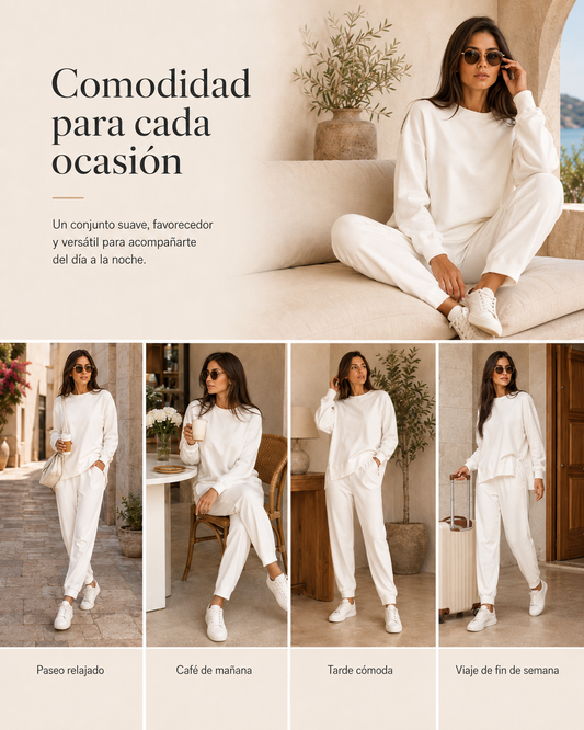 Mireia | Conjunto cómodo de sudadera y pantalón