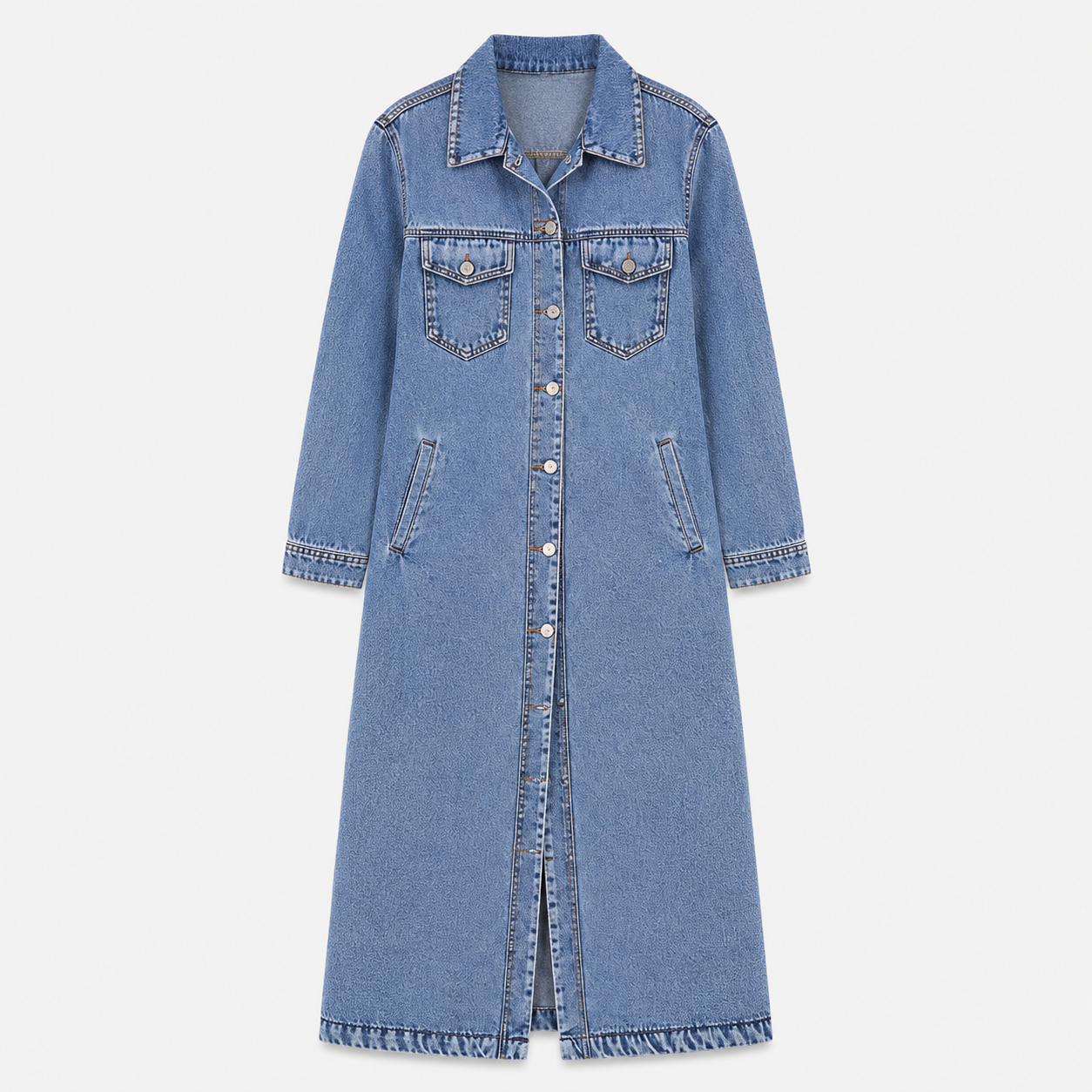 Isadora-Chaqueta vaquera larga con botones