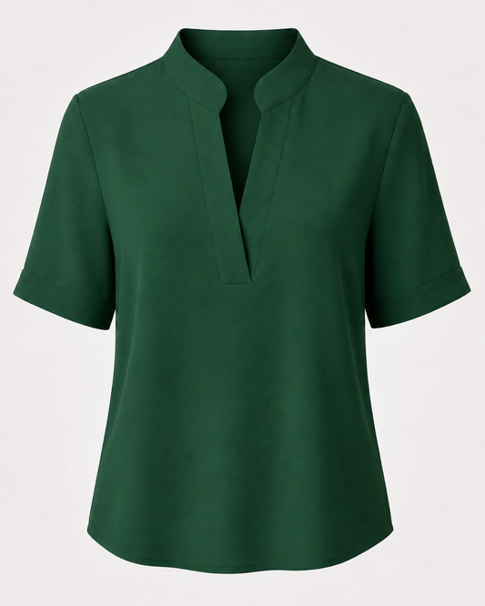 Claudia-Blusa elegante con cuello refinado