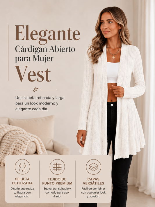 Maia | Cárdigan abierto de punto acanalado