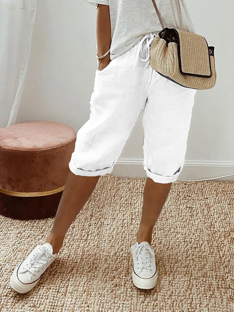 Betty™ | Pantalón corto de lino con bolsillos