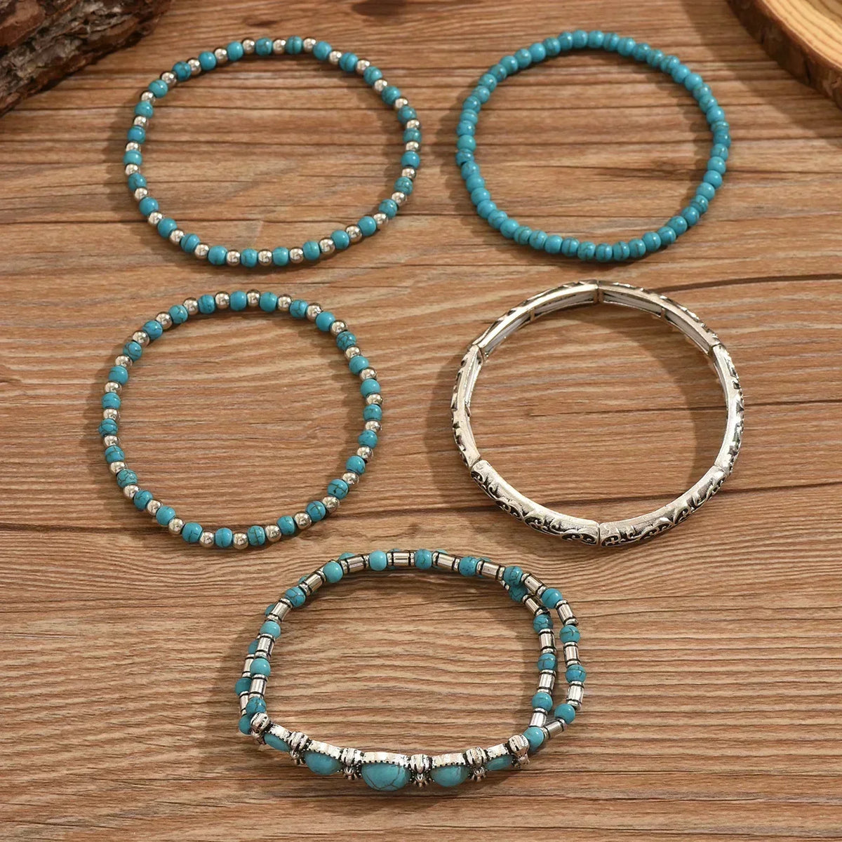 Diane | Set de pulseras turquesas
