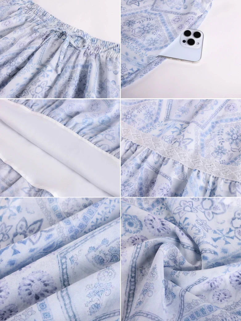 Women Renaissance Boho Chic Swing Pockets Skirt