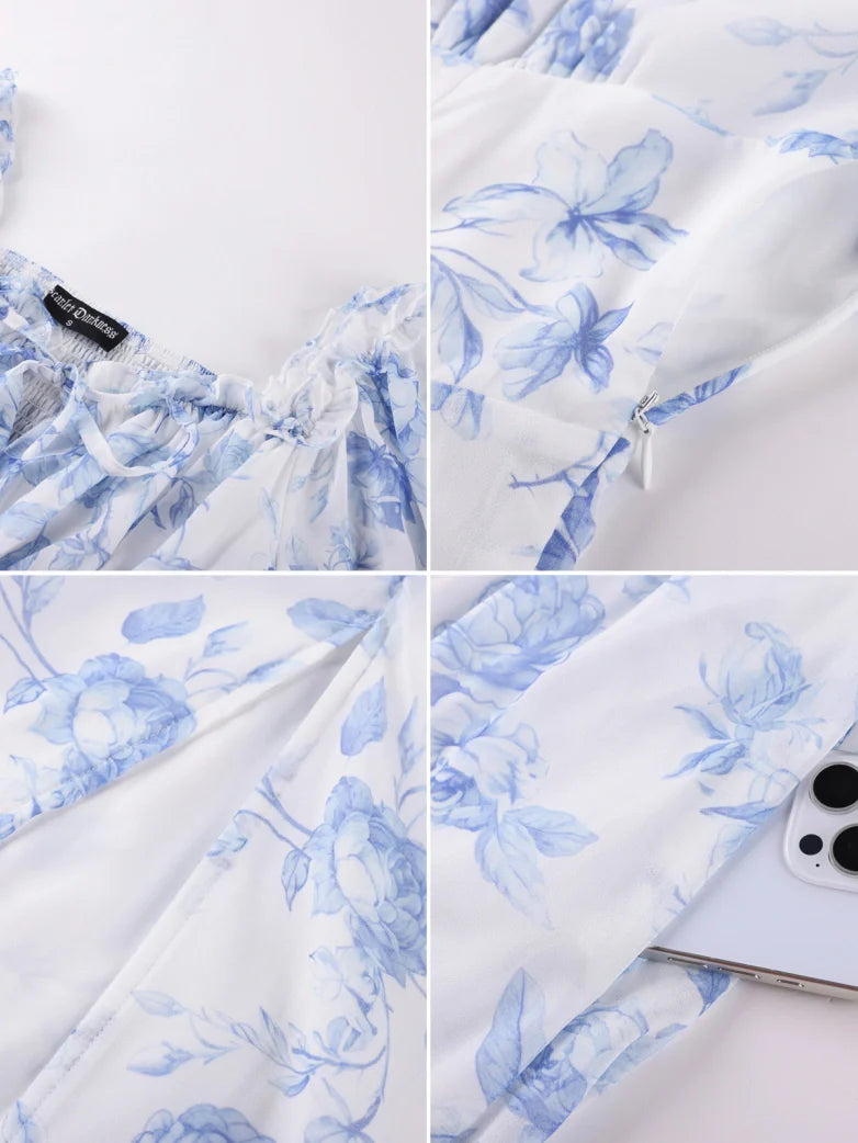 Valentine's Day Front Slit Chiffon Pockets Dress