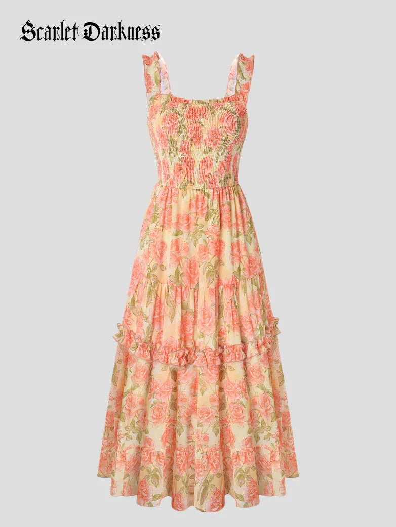 Women Spring Love Story Sundress with Pockets