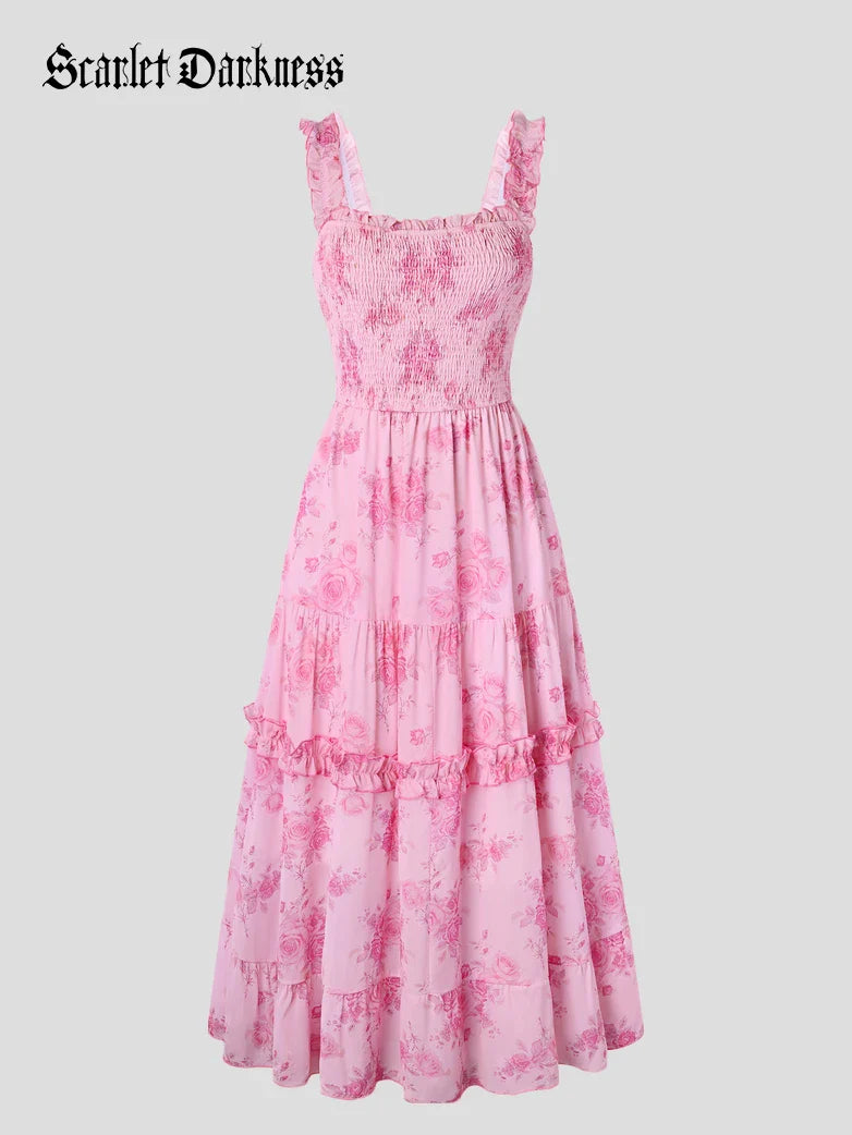 Women Spring Love Story Sundress with Pockets