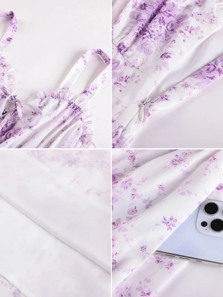 Sweetheart Floral Summer Wedding Pockets Dress