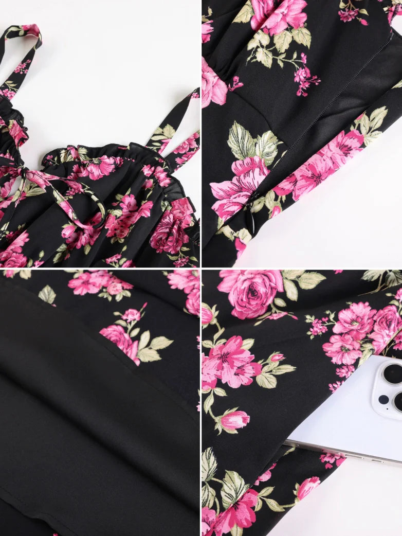 Sweetheart Floral Summer Wedding Pockets Dress