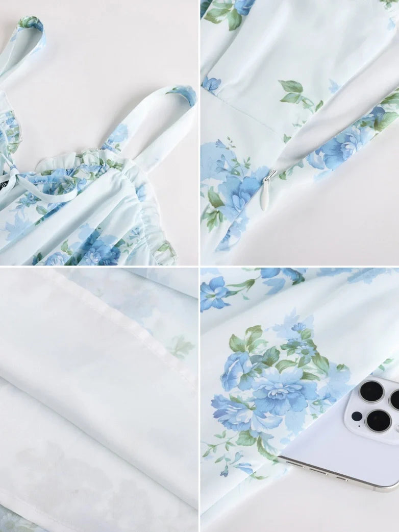 Sweetheart Floral Summer Wedding Pockets Dress