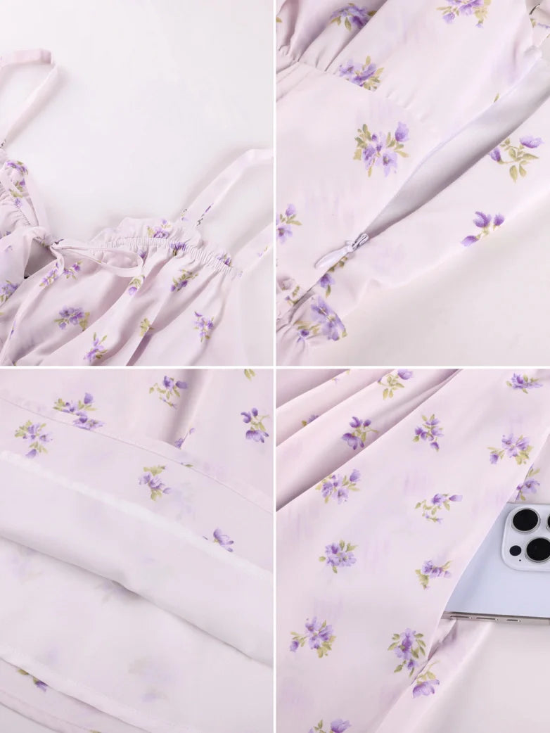 Victorian Floral Spring Corset Dress with Pockets