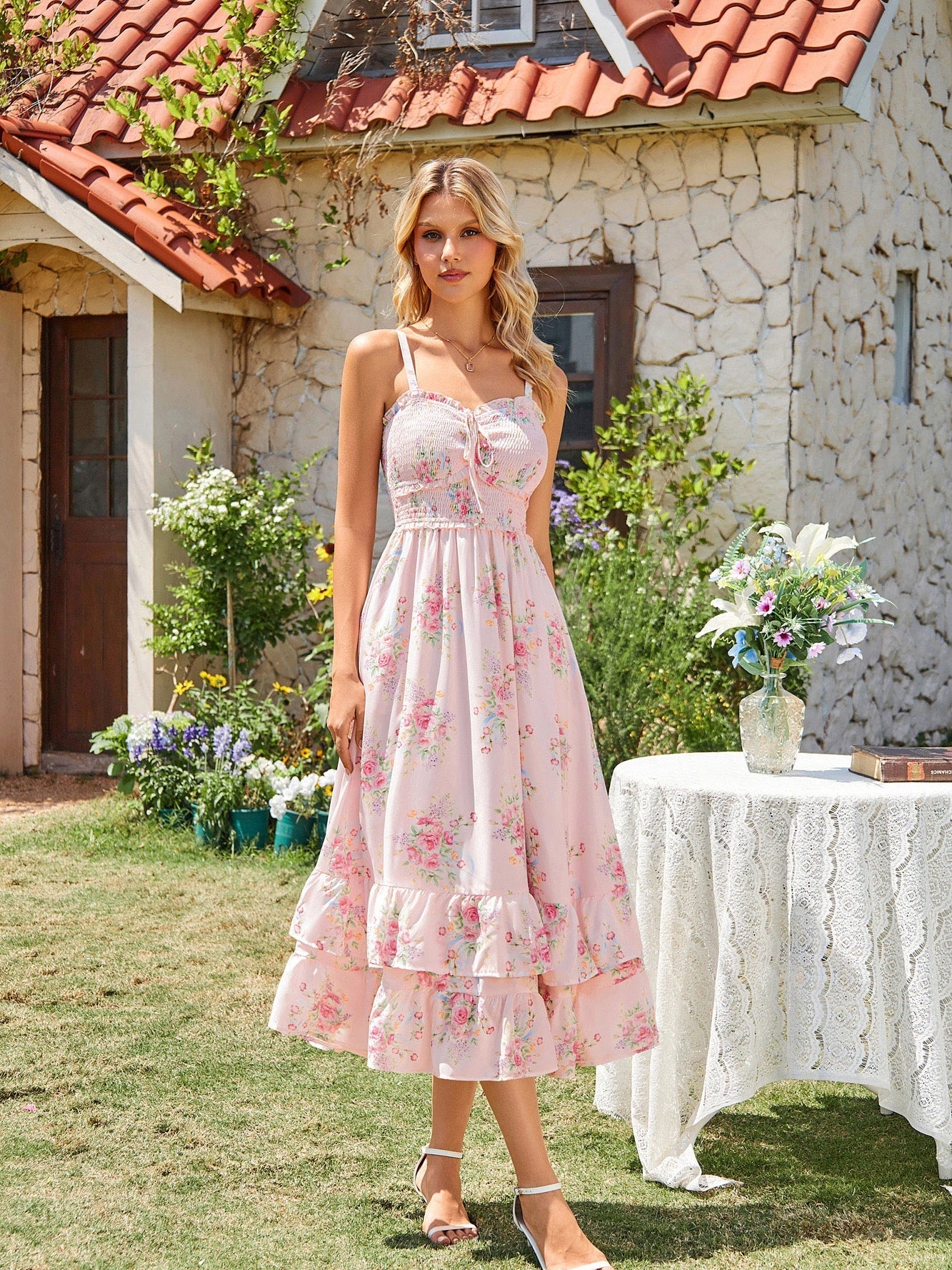 Women Renaissance Chiffon Pleated Pockets Dress