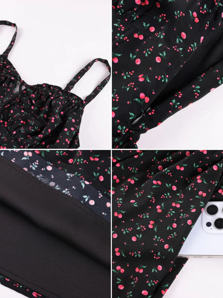 Victorian Floral Spring Corset Dress with Pockets