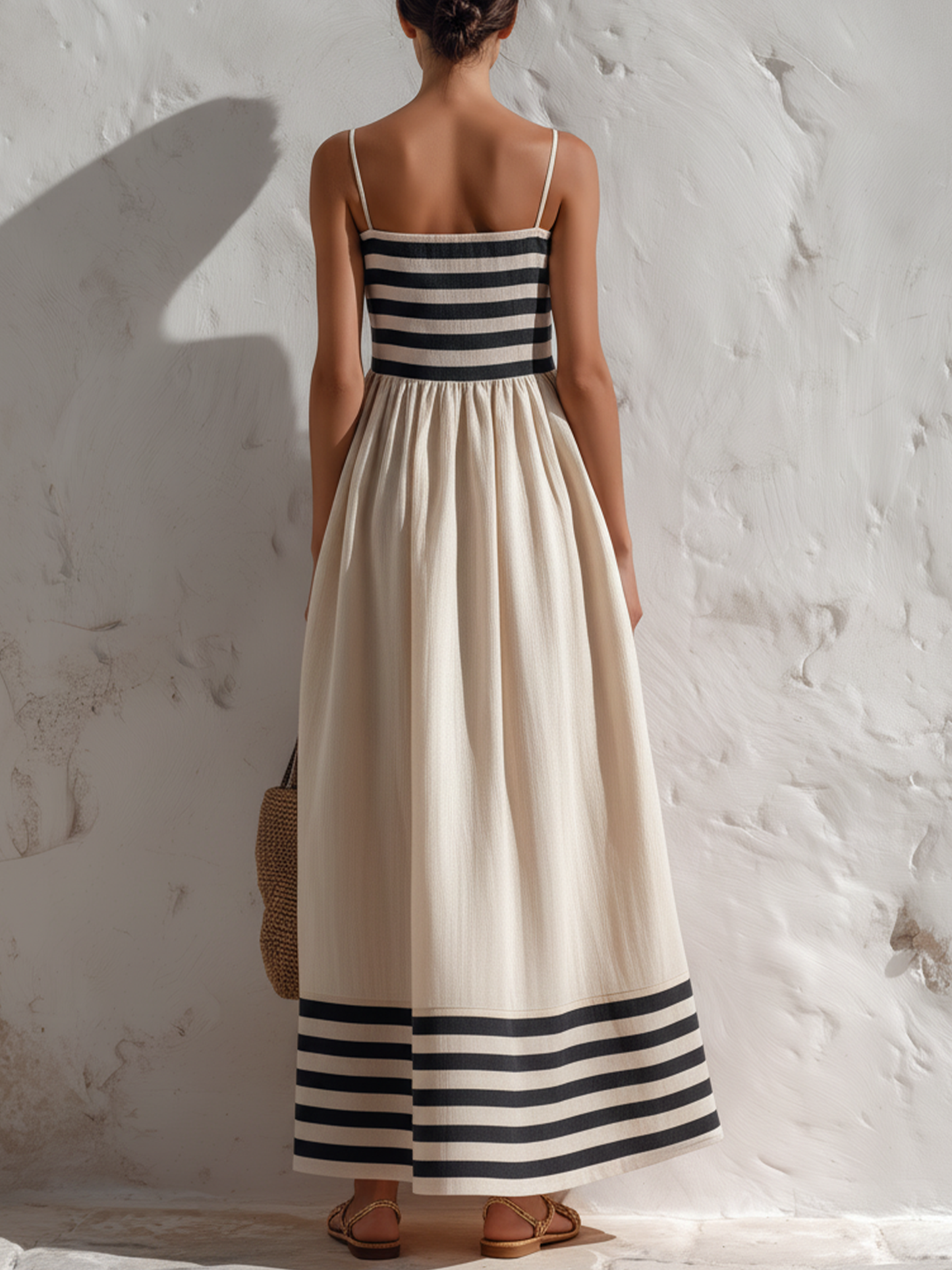 Siena | Vestido largo de tirantes con rayas náuticas