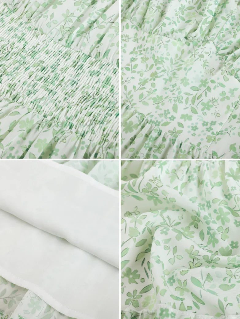 Victorian Summer Floral Pockets Dresses for Women