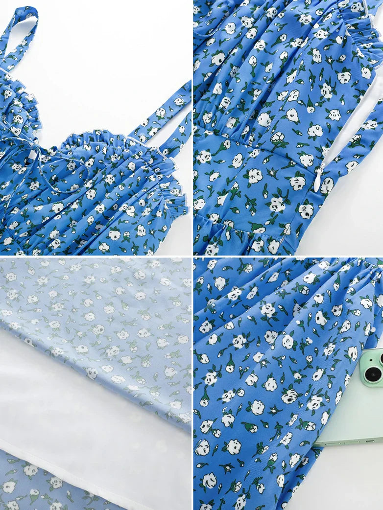 Sweetheart Floral Summer Wedding Pockets Dress