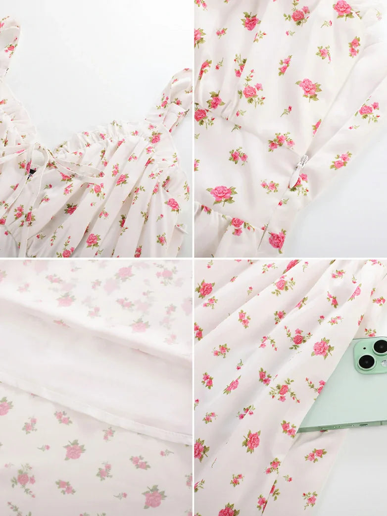 Sweetheart Floral Summer Wedding Pockets Dress