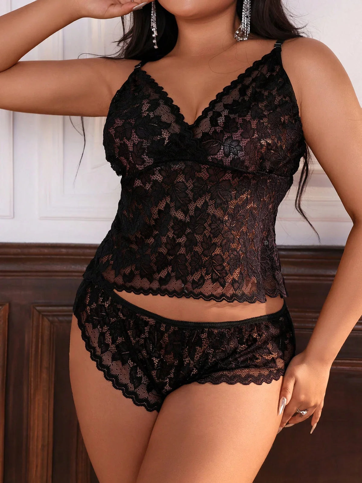 Lencería sexy de encaje para tallas grandes