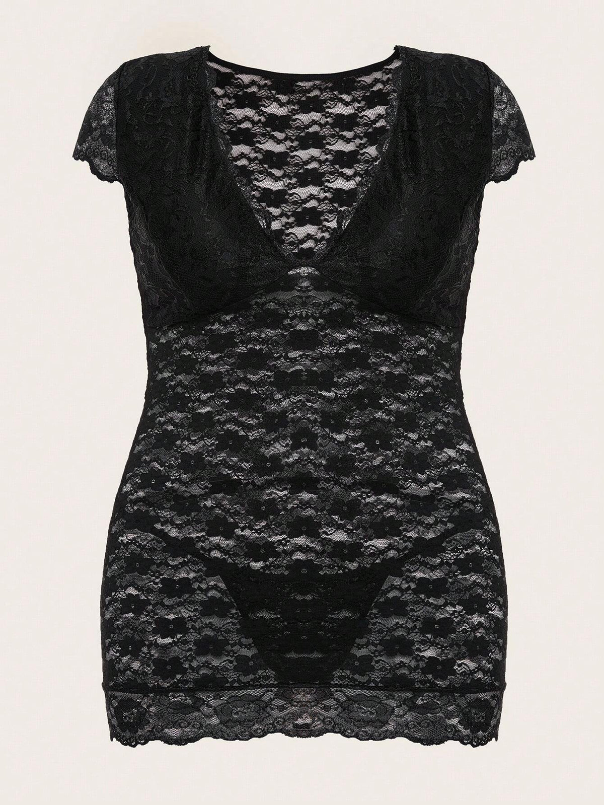 Camisón para mujeres curvilíneas con encaje floral, lencería sexy, body de malla, babydoll, ropa de dormir