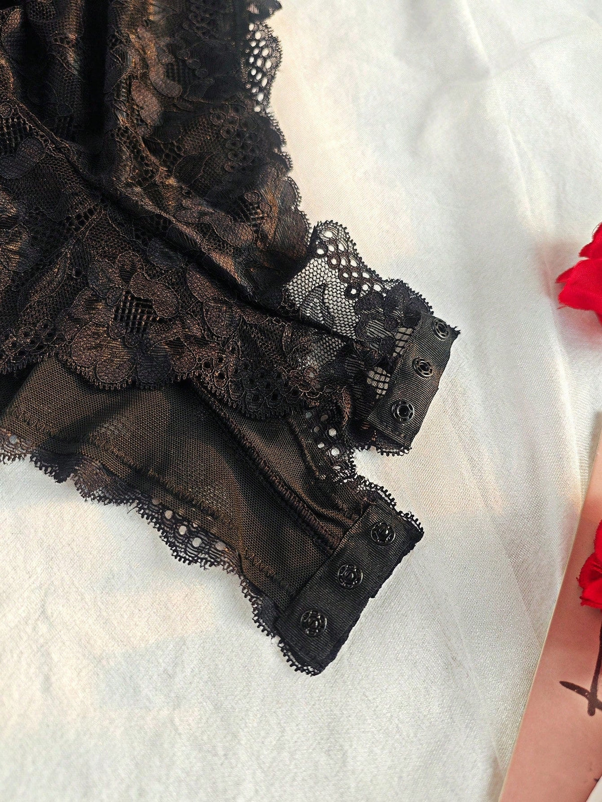 Mono sexy sin varillas, con escote en V profundo y corte sensual, de encaje, para mujer de tallas grandes