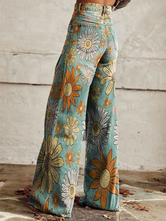 Fatima™ | Pantalón palazzo con flores