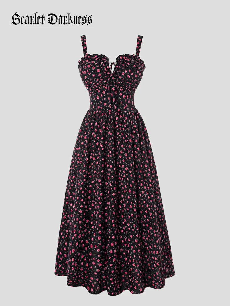 Sweetheart Floral Summer Wedding Pockets Dress