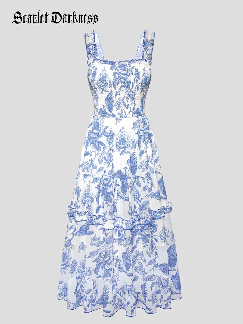 Women Spring Love Story Sundress with Pockets