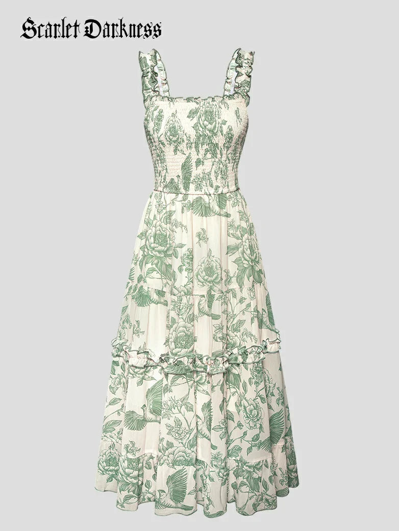 Women Spring Love Story Sundress with Pockets