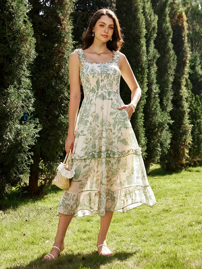 Women Spring Love Story Sundress with Pockets
