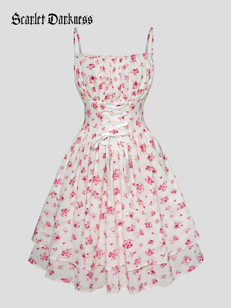 Spring Victorian Pastoral Milkmaid Pockets Dress