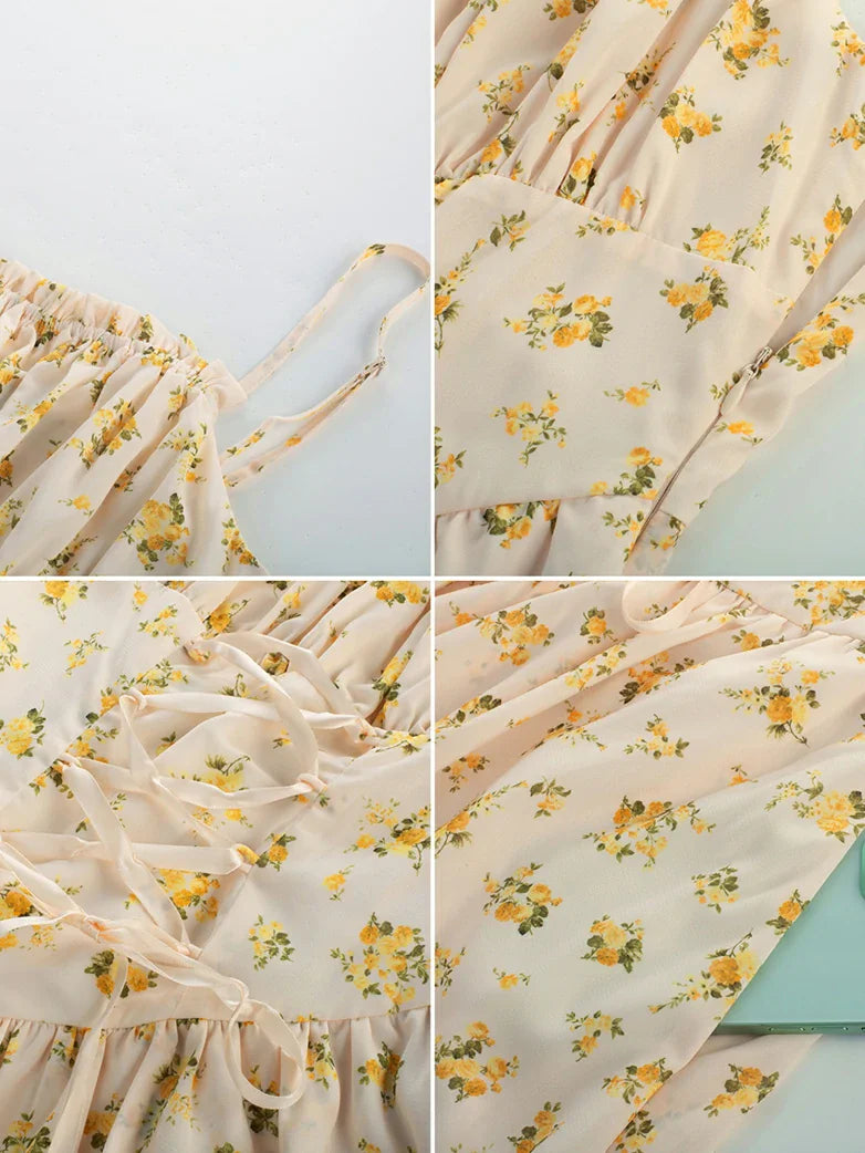 Spring Victorian Pastoral Milkmaid Pockets Dress