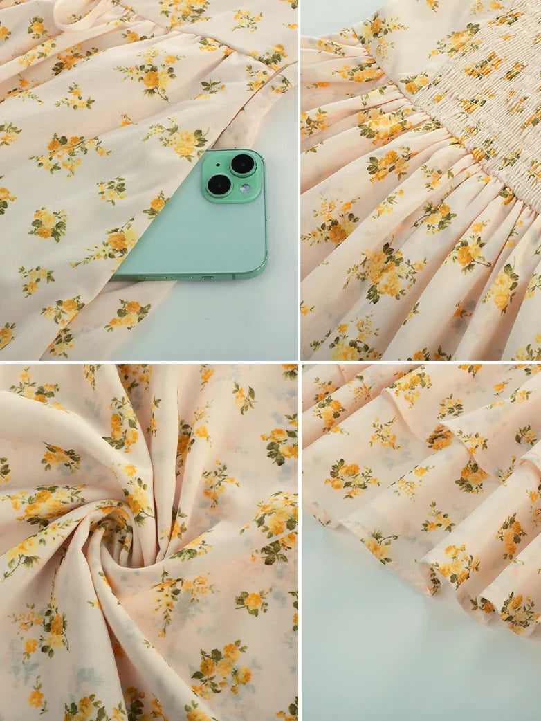 Spring Victorian Pastoral Milkmaid Pockets Dress