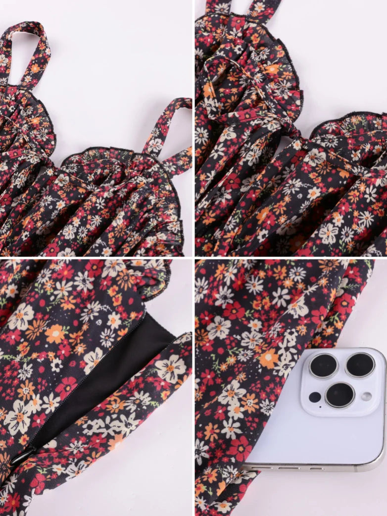 Sweetheart Floral Summer Wedding Pockets Dress