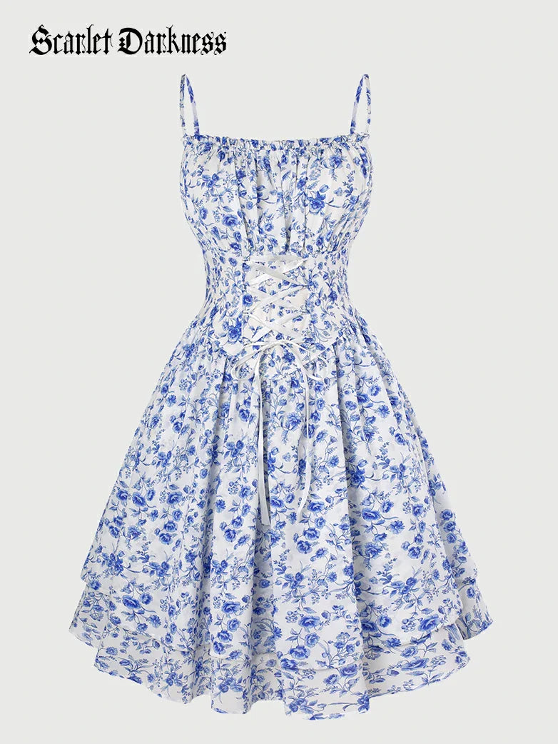 Spring Victorian Pastoral Milkmaid Pockets Dress