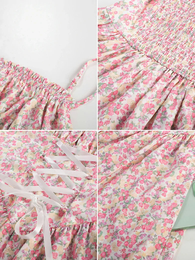 Spring Victorian Pastoral Milkmaid Pockets Dress