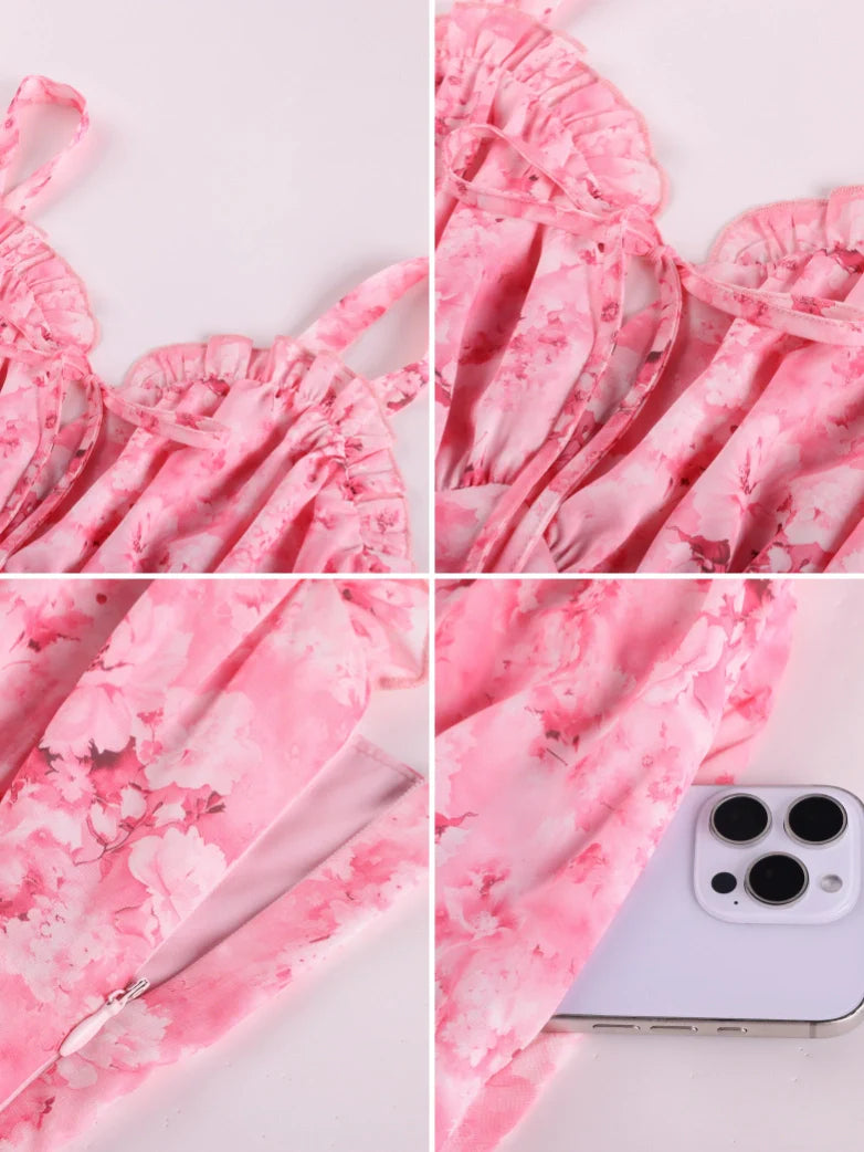 Sweetheart Floral Summer Wedding Pockets Dress