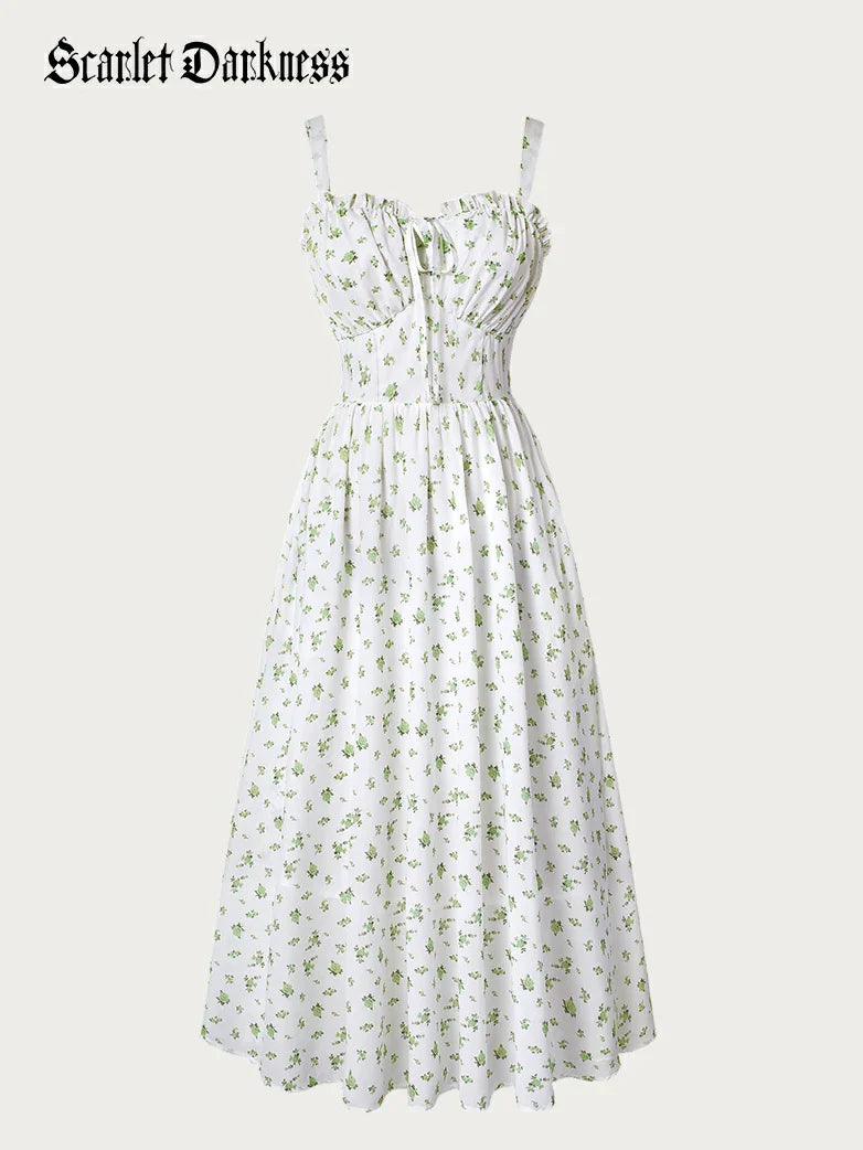 Sweetheart Floral Summer Wedding Pockets Dress