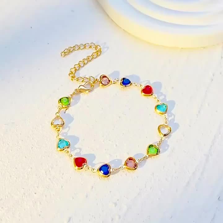 Marilou | Pulsera con corazones de colores