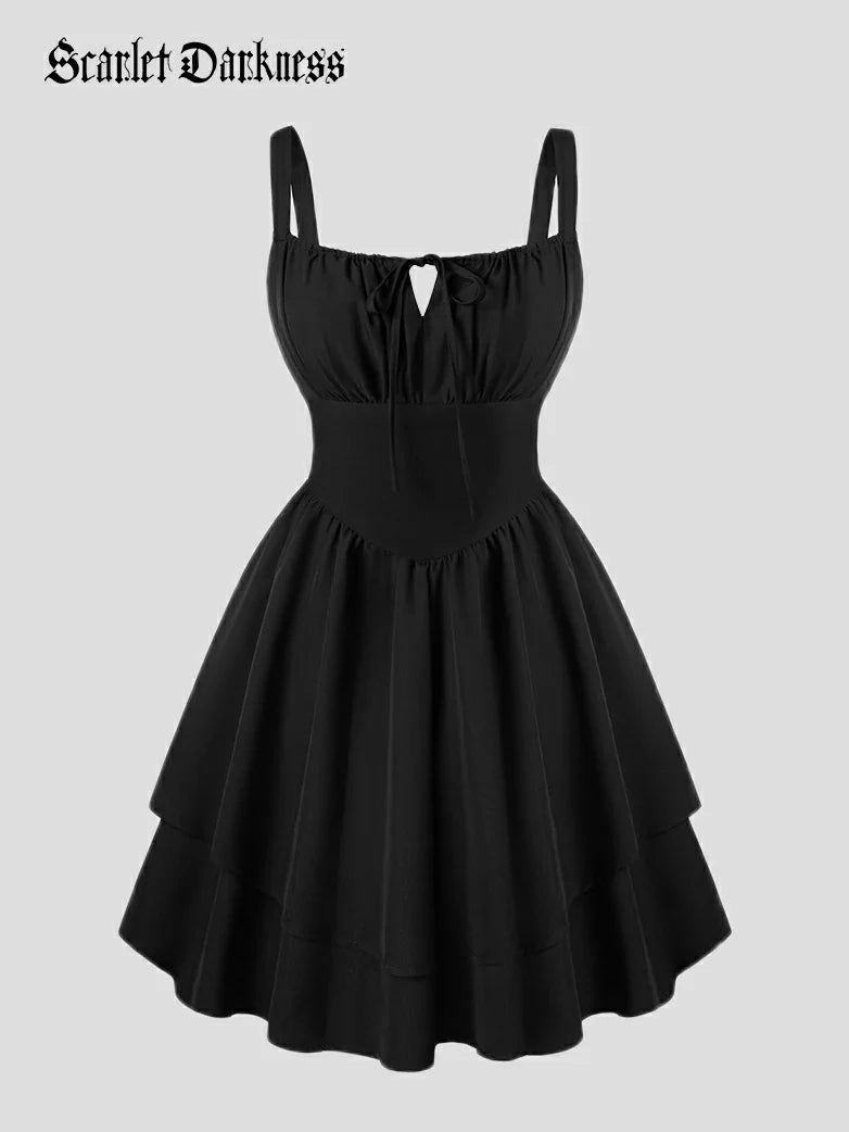 Women Summer Floral Puffy Corset Dress