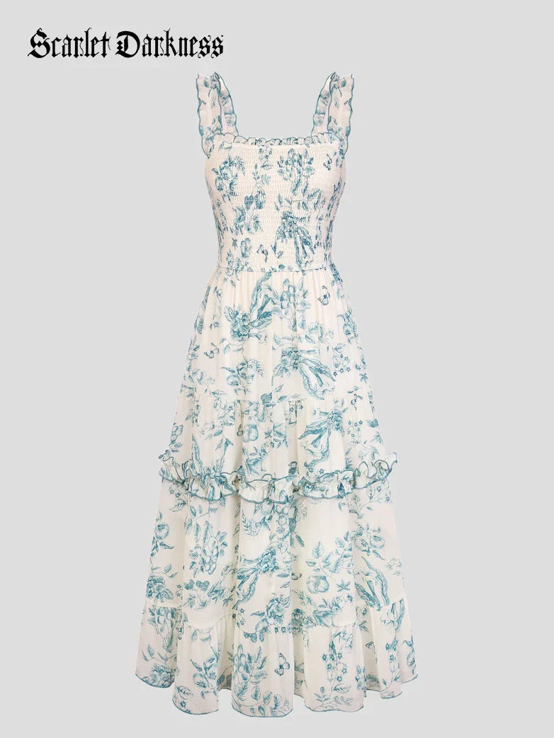 Women Spring Love Story Sundress with Pockets