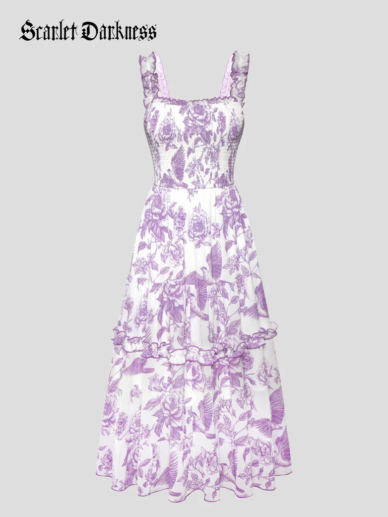 Women Spring Love Story Sundress with Pockets