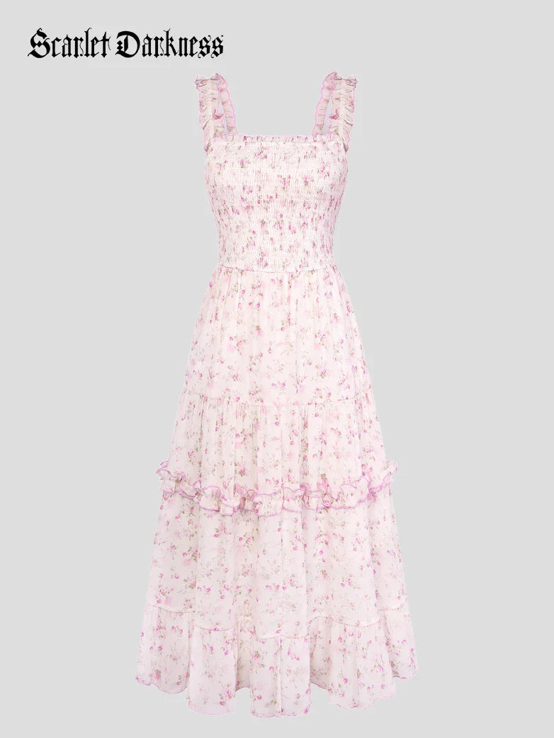 Women Spring Love Story Sundress with Pockets