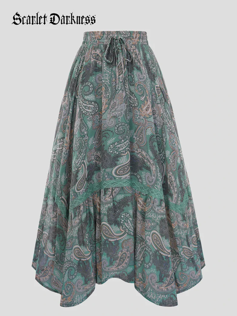 Women Renaissance Boho Chic Swing Pockets Skirt