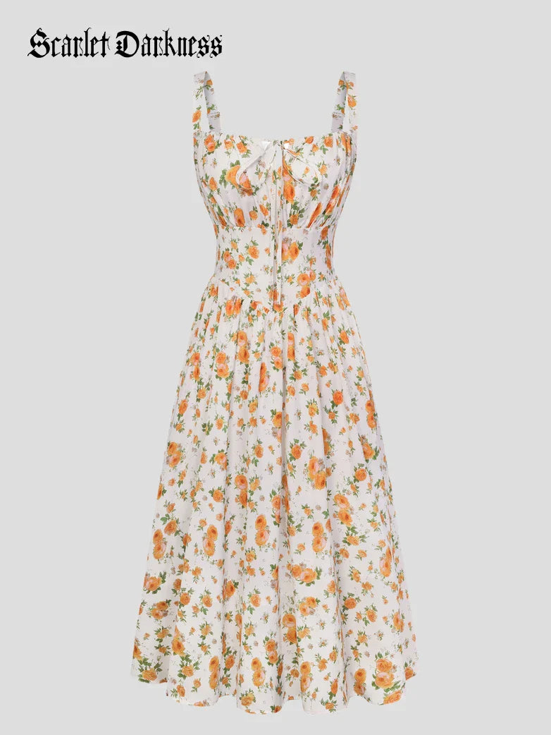 Hottest Floral Milkmaid Sundress with Pockets