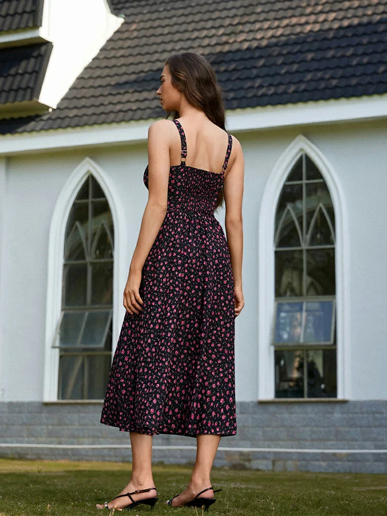Sweetheart Floral Summer Wedding Pockets Dress