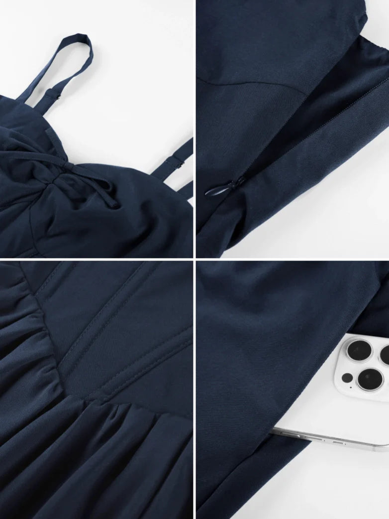 Victorian Slit Corset Party Dress with Pockets