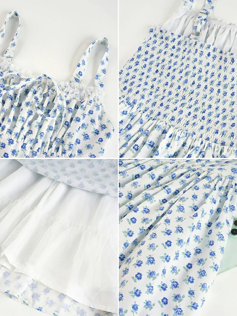 Victorian Puffy Corset Dress Sundress with Pockets